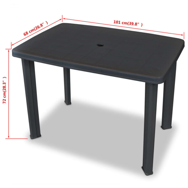 vidaXL 3 Piece Bistro Set Plastic Anthracite - Image 12