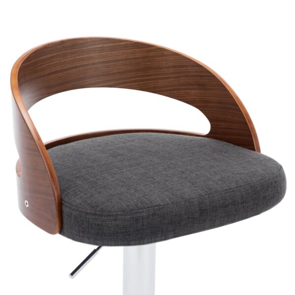 vidaXL Bar Stools 2 pcs Dark Grey Fabric and Bentwood - Image 8