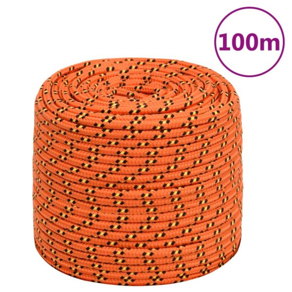 vidaXL Boat Rope Orange 10 mm 100 m Polypropylene - Image 1