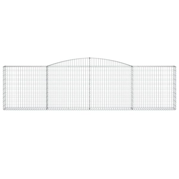 vidaXL Arched Gabion Basket 400x30x100/120 cm Galvanised Iron - Image 3