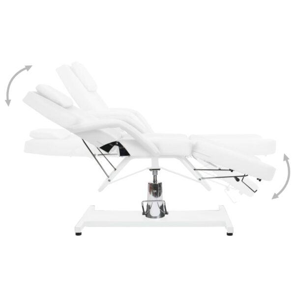 vidaXL Massage Table White 180x62x(87-112) cm - Image 3