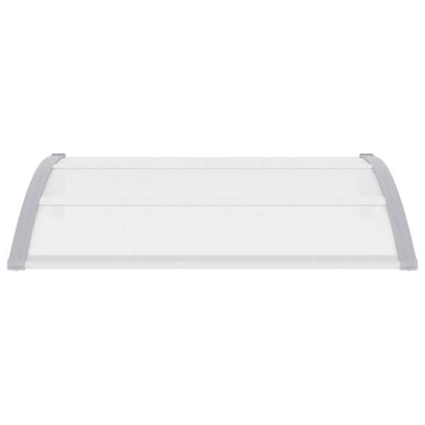 vidaXL Door Canopy Grey and Transparent 120x75 cm PC - Image 4