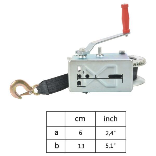 vidaXL Hand Winch with Strap 1587 kg - Image 7