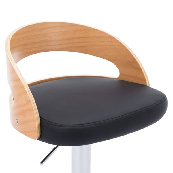 vidaXL Bar Stools 2 pcs Black Faux Leather and Bentwood - Image 8
