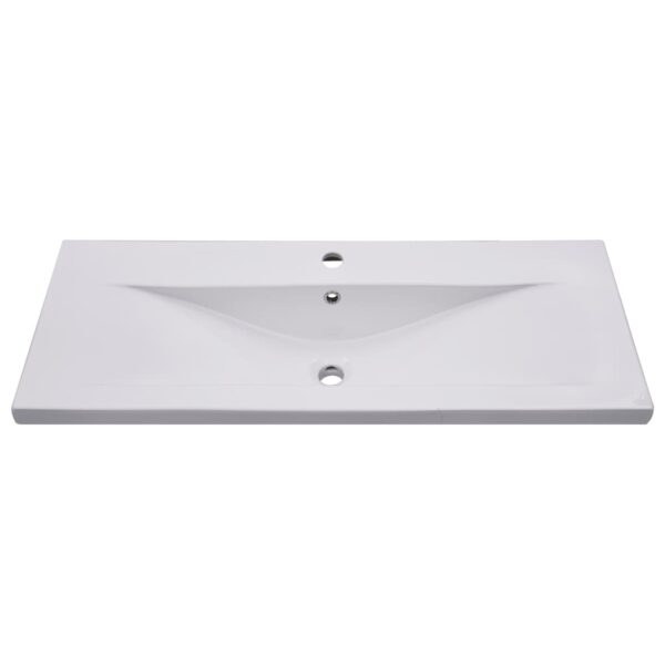 vidaXL Built-in Basin 101x39.5x18.5 cm Ceramic White - Image 3