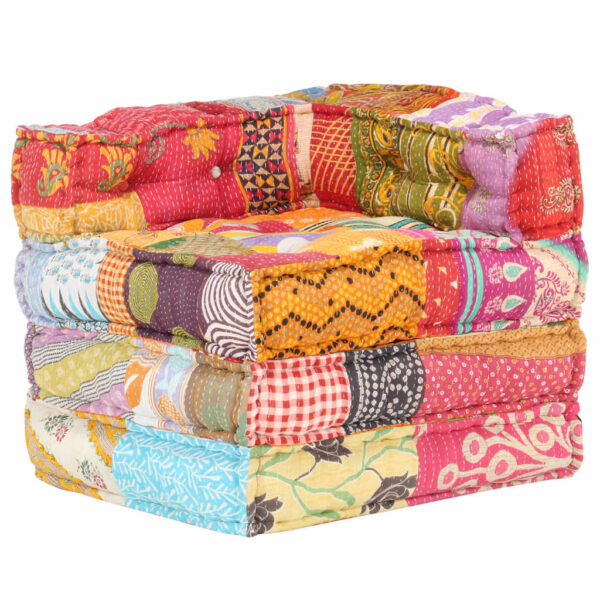 vidaXL Modular Pouffe Patchwork Fabric - Image 1