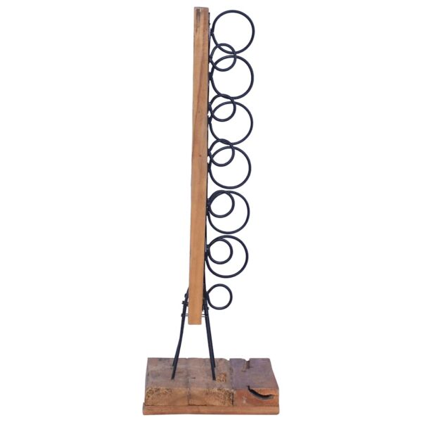 vidaXL Wine Rack for 6 Bottles 35x35x100 cm Solid Teak Wood - Image 4