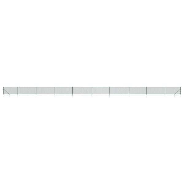 vidaXL Chain Link Fence with Spike Anchors Green 0.8x25 m - Image 2