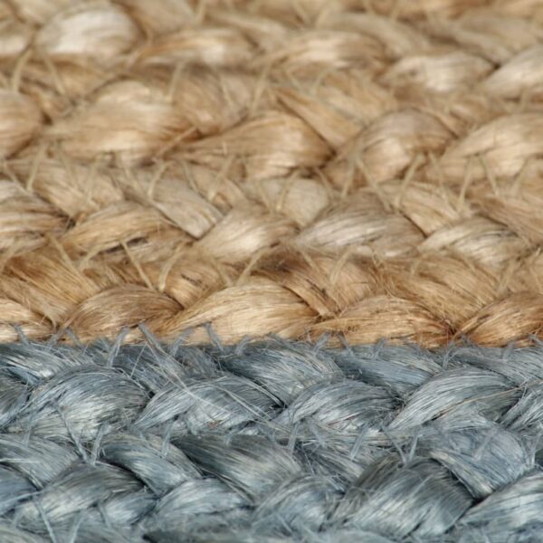 vidaXL Handmade Rug Jute with Olive Green Border 120 cm - Image 5