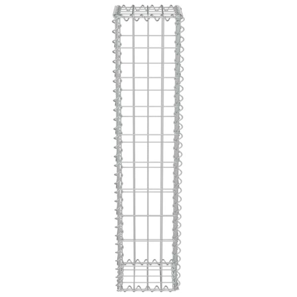 vidaXL Gabion Wall with Covers Galvanised Steel 20x20x100 cm - Image 5