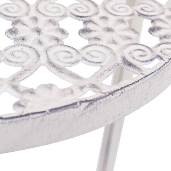 vidaXL Plant Stand Set 3 Pieces Vintage Style Metal Antique White - Image 7