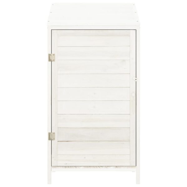 vidaXL Garden Shed White 55x52x112 cm Solid Wood Fir - Image 3