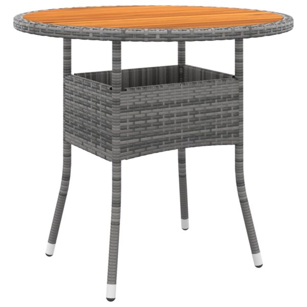 vidaXL 5 Piece Garden Bistro Set Poly Rattan Grey - Image 8