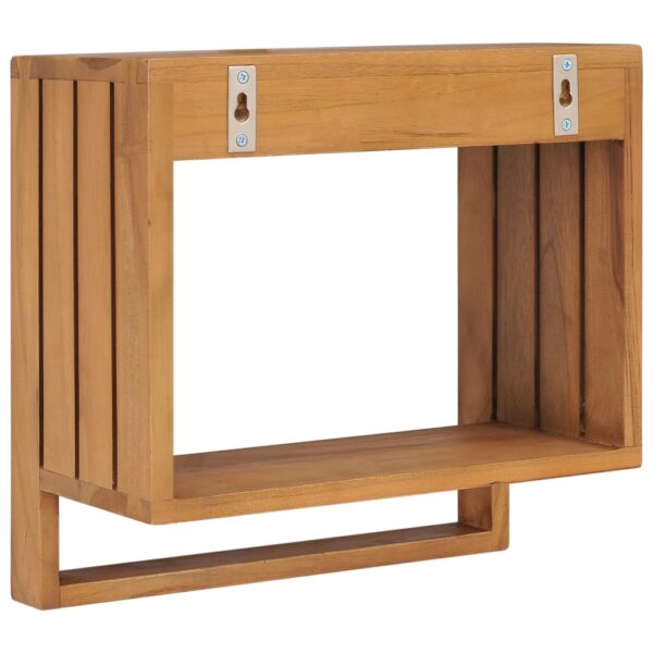 vidaXL Wall-mounted Towel Rack 35x20x35 cm Solid Teak Wood - Image 4