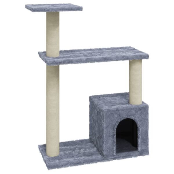 vidaXL Cat Tree with Sisal Scratching Posts Light Grey 70 cm - Image 2