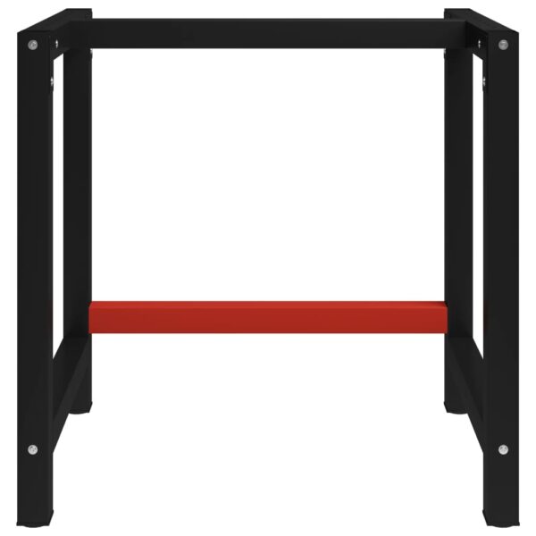 vidaXL Work Bench Frame Metal 80x57x79 cm Black and Red - Image 2
