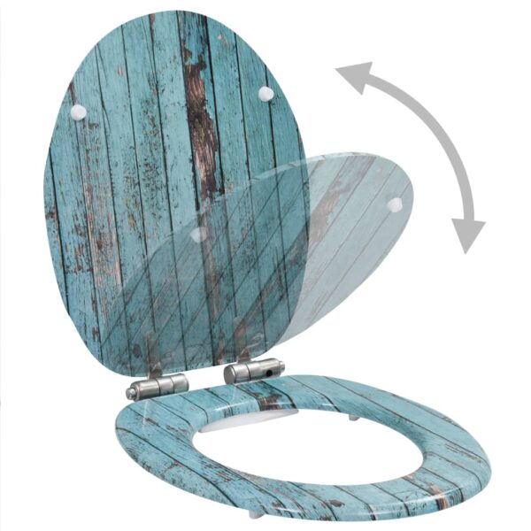 vidaXL WC Toilet Seats 2 pcs with Soft Close Lids MDF Old Wood Design - Image 3