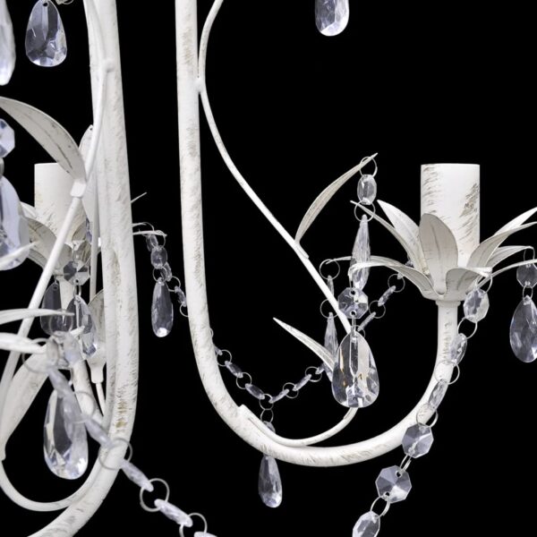 vidaXL Crystal Pendant Ceiling Lamp Chandeliers 2 pcs Elegant White - Image 4