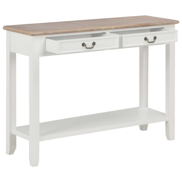 vidaXL Console Table White 110x35x80 cm Wood - Image 2