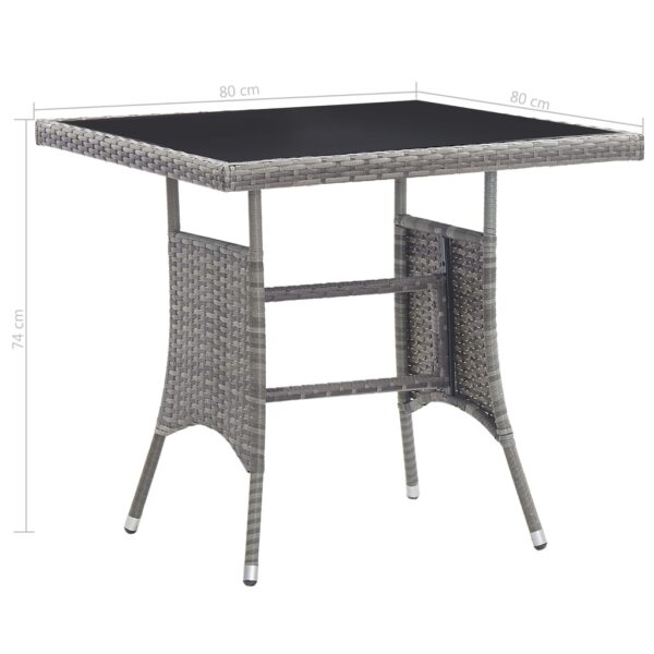 vidaXL 3 Piece Garden Dining Set Poly Rattan Anthracite - Image 9