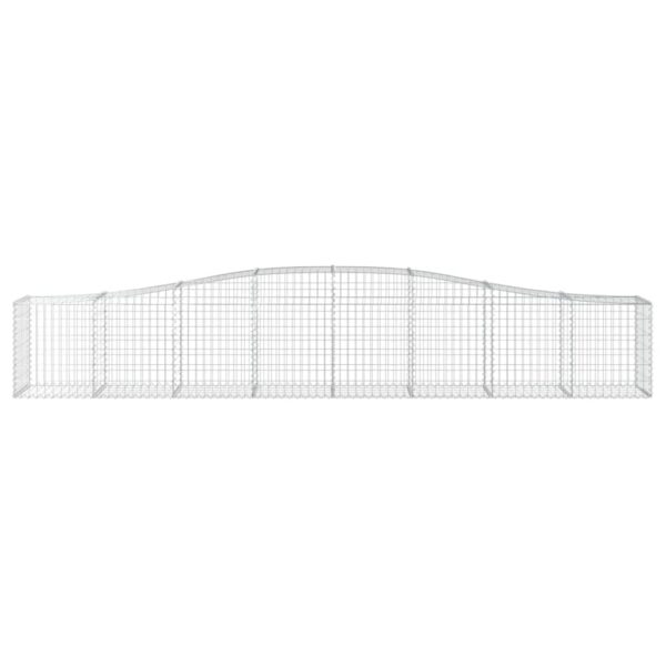 vidaXL Arched Gabion Basket 400x50x60/80 cm Galvanised Iron - Image 3