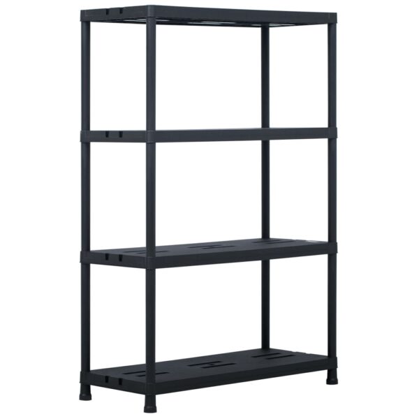 vidaXL Storage Shelf Racks 2 pcs Black 220 kg 90x40x138 cm Plastic - Image 2