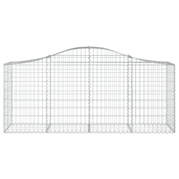 vidaXL Arched Gabion Basket 200x50x80/100 cm Galvanised Iron - Image 3
