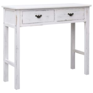 vidaXL Console Table Antique White 90x30x77 cm Wood