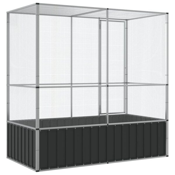 vidaXL Aviary Silver 210.5x107x212 cm Steel - Image 6