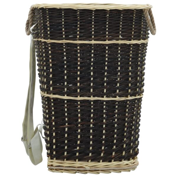 vidaXL Firewood Backpack with Carrying Belts 57x51x69 cm Natural Willow - Image 3