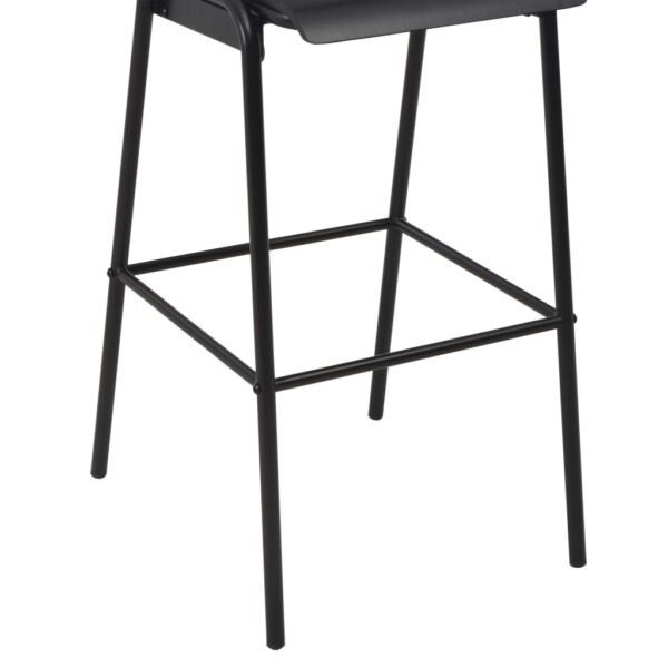 vidaXL Bar Chairs 2 pcs Black Solid Plywood Steel - Image 7
