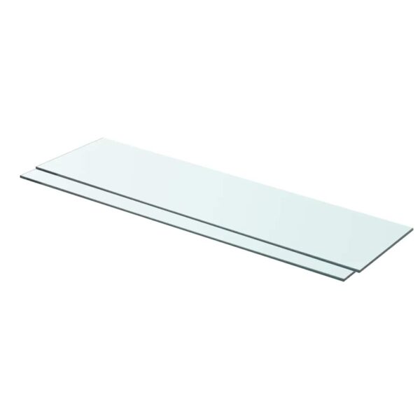 vidaXL Shelves 2 pcs Panel Glass Clear 80x20 cm - Image 1