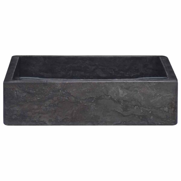 vidaXL Sink Black 40x40x10 cm Marble - Image 3