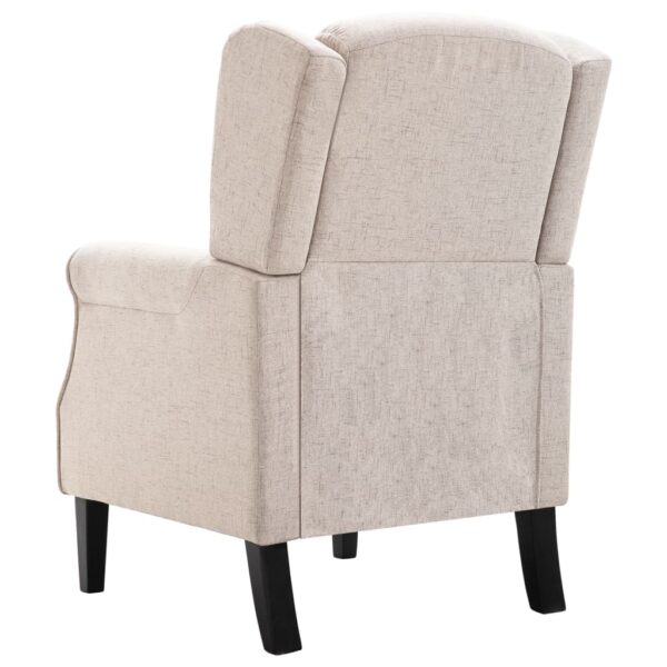 vidaXL Armchair Beige Fabric - Image 5