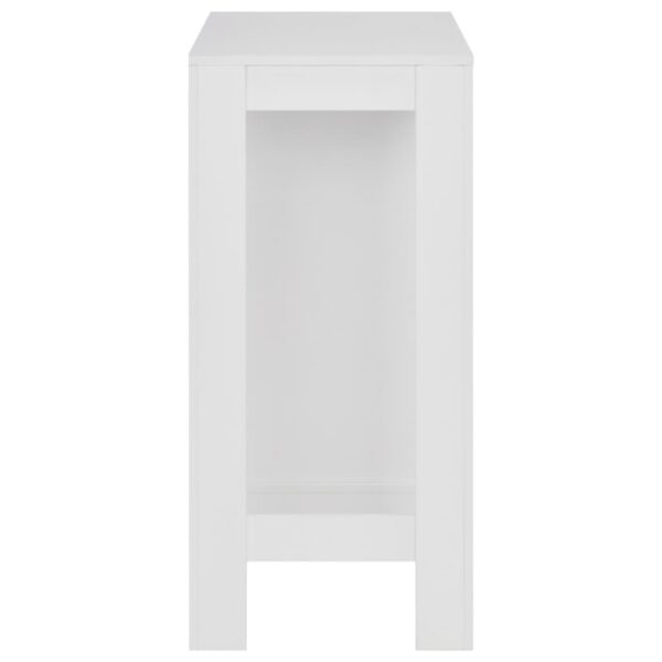 vidaXL Bar Table with Shelf White 110x50x103 cm - Image 4