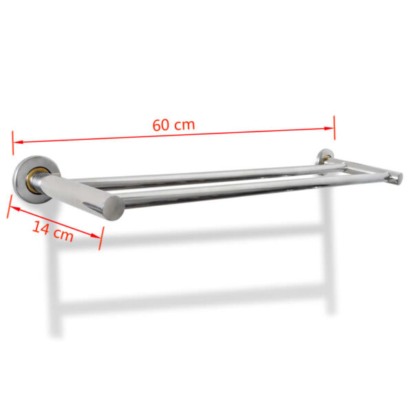 Stainless Steel Towel Rack 2 Tubes - Image 7