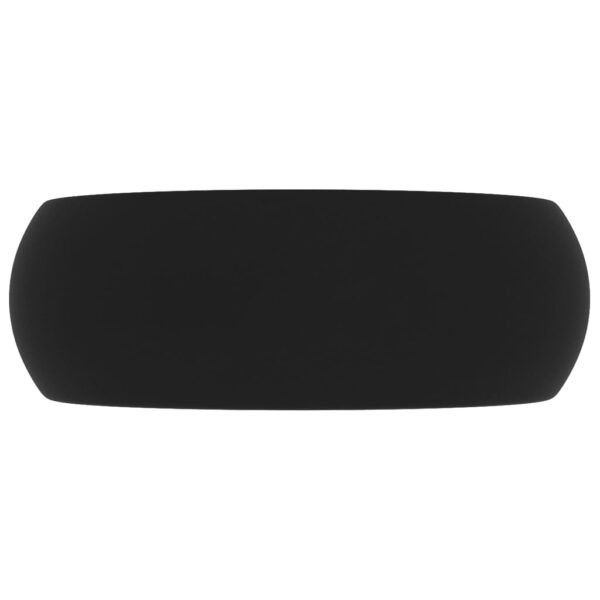 vidaXL Luxury Wash Basin Round Matt Black 40x15 cm Ceramic - Image 4
