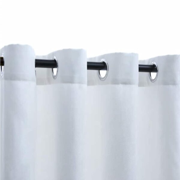 vidaXL Blackout Curtains with Metal Rings 2 pcs Off White 140x245 cm - Image 3