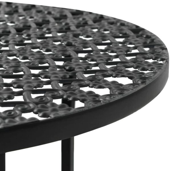 vidaXL Bistro Table Black 40x70 cm Metal - Image 3