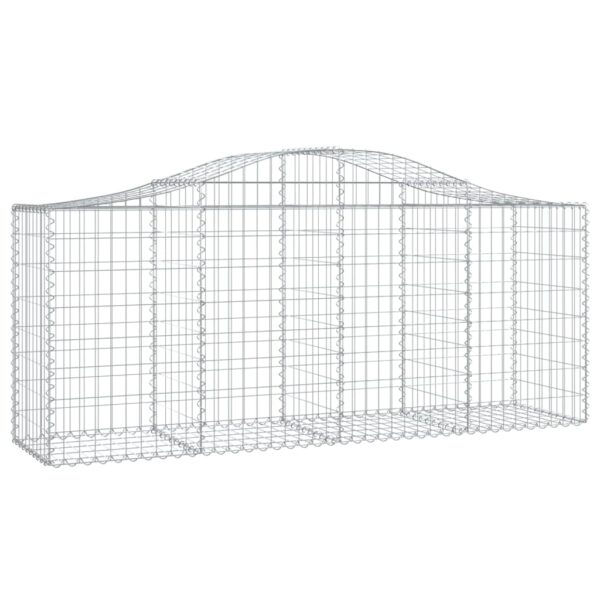 vidaXL Arched Gabion Basket 200x50x80/100 cm Galvanised Iron - Image 2
