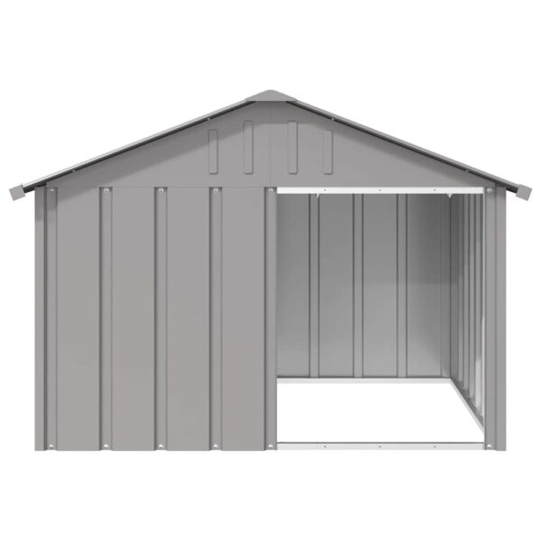 vidaXL Dog House Grey 116.5x103x81.5 cm Galvanised Steel - Image 3
