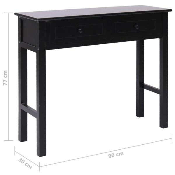 vidaXL Console Table Black 90x30x77 cm Wood - Image 9