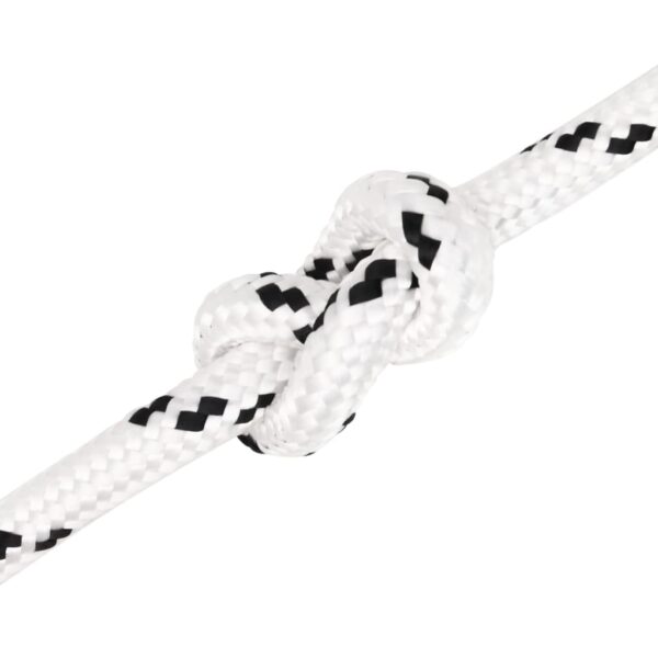 vidaXL Braided Boat Rope White 12 mmx100 m Polyester - Image 4