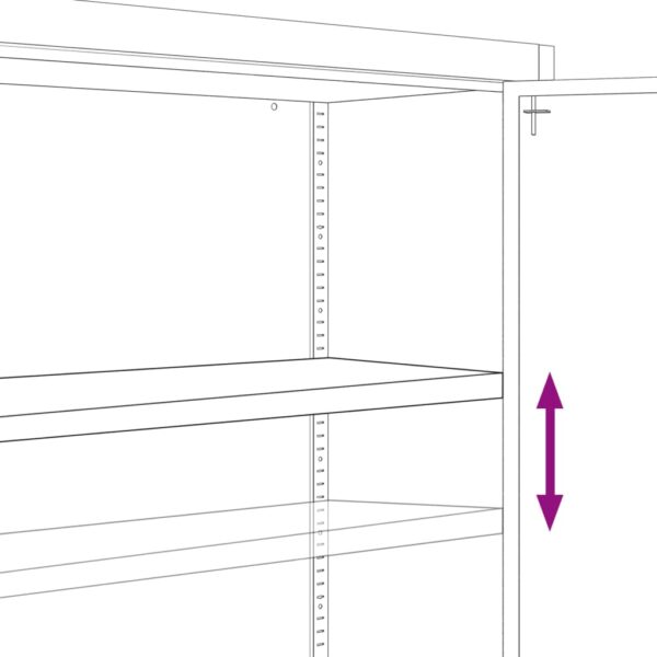 vidaXL Office Cabinet with 2 Doors Grey 90 cm Steel - Image 9