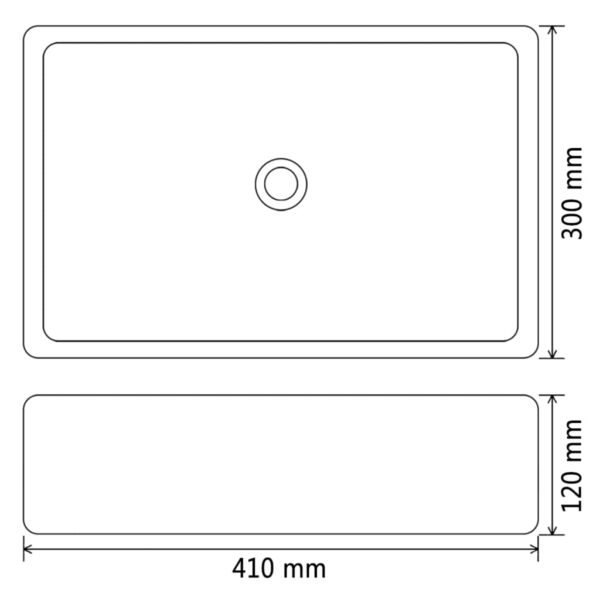 vidaXL Basin Ceramic White 41x30x12 cm - Image 5