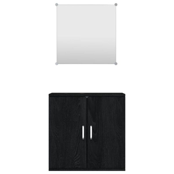 vidaXL 2 Piece Bathroom Furniture Set Black Engineered Wood - Image 4