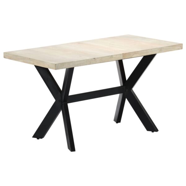 vidaXL Dining Table 140x70x75 cm Solid Bleached Mango Wood - Image 1