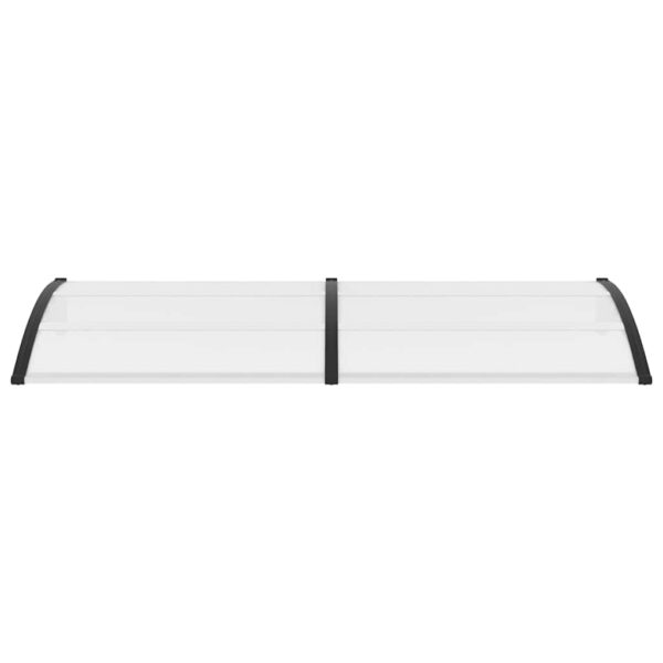 vidaXL Door Canopy Black and Transparent 240x75 cm PC - Image 4