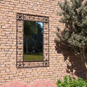 vidaXL Garden Wall Mirror Rectangular 50x80 cm Black