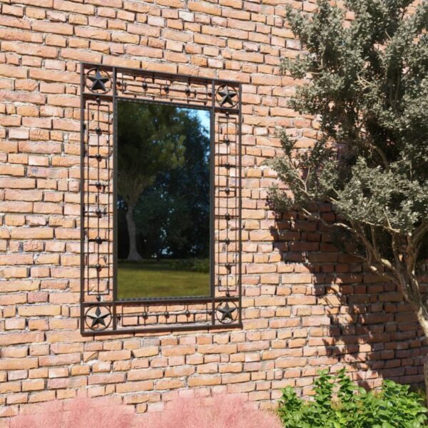 vidaXL Garden Wall Mirror Rectangular 50x80 cm Black - Image 1